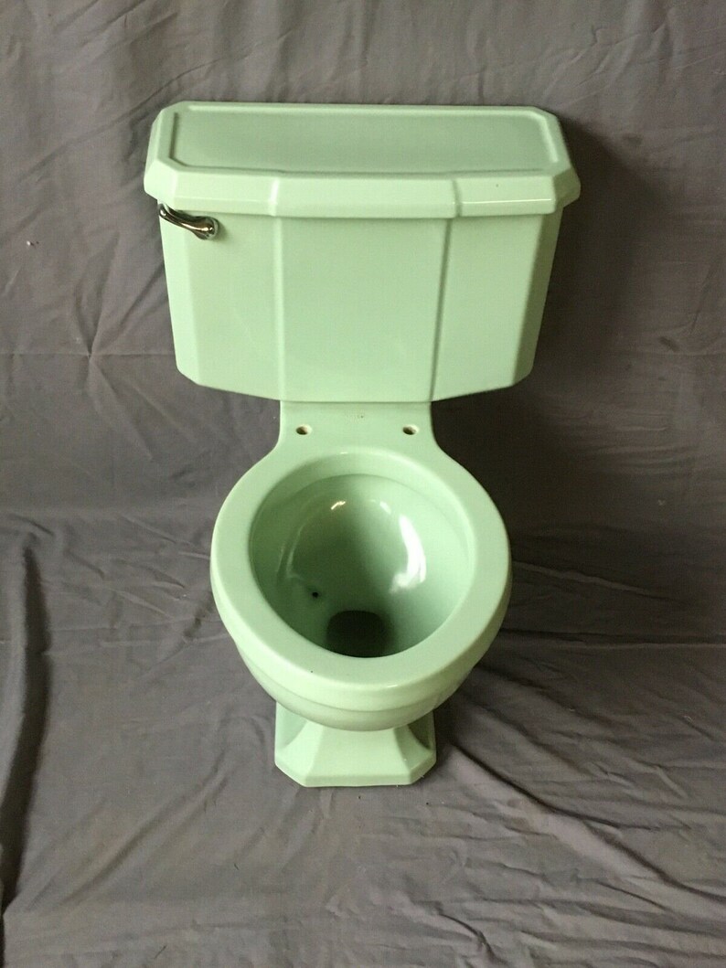 Vtg Mid Century Pale Jadeite Green Porcelain Toilet Eljer Old Etsy