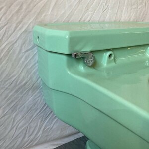 Vtg Mid Century Jadeite Green Low Boy 1 Piece Toilet Old Case Bathroom 