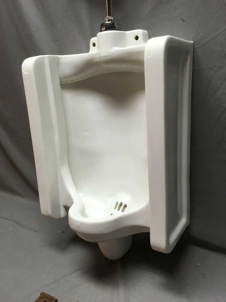 Vtg Industrial Ceramic White Porcelain Wall Mount Urinal Old Etsy