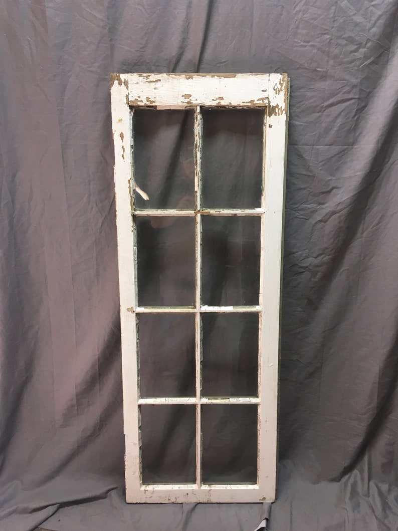 Antique Casement 8 Lite Window Sash Cabinet Cupboard Door image 0