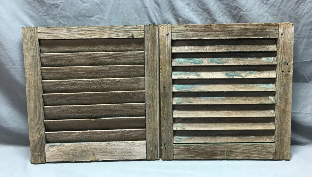 Visual Reference: Pair Vtg Distressed Small 17X18 Antique House Wood Window Shutters