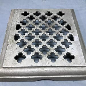 Antique Cast Iron Radiator Cover Gothic Cover Plant Stand Trivet VTG ...