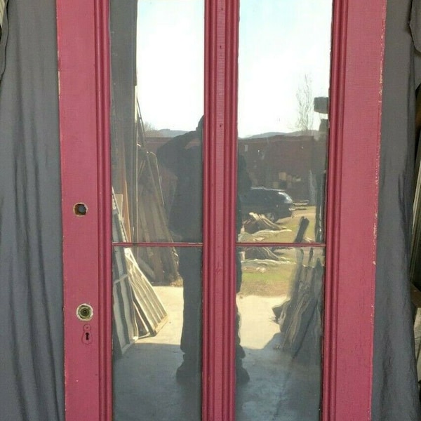 1 Antique Exterior Large 1887 Victorian 39x90 Entryway Door Magenta Old 449 -21B *****Pick up only****