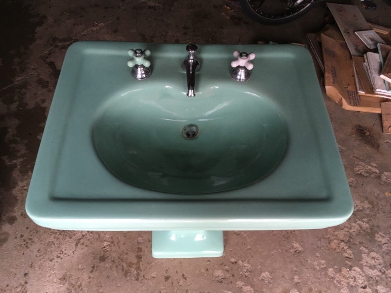 Antique American Standard Ming Jadeite Green Bath Set Tub Sink Etsy