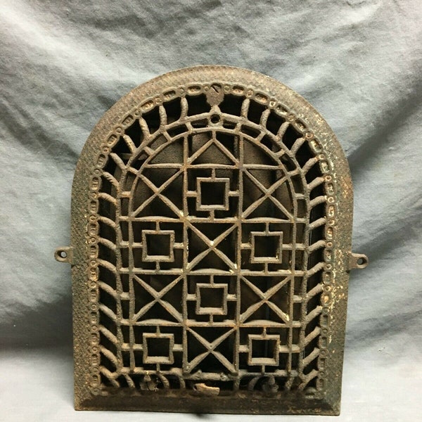 Antique Cast Iron Arched Top Wall Register Heat Grate 9x12 Old VTG Rust 1530-21B