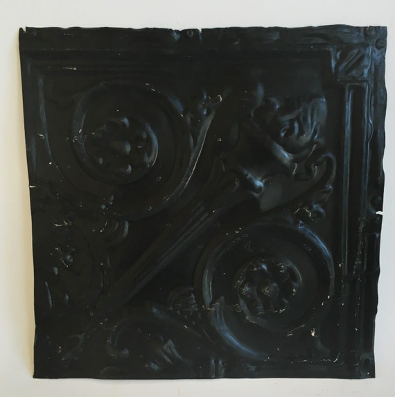 Authentic 1890 S Tin Ceiling Torch Tile Panel Black Etsy