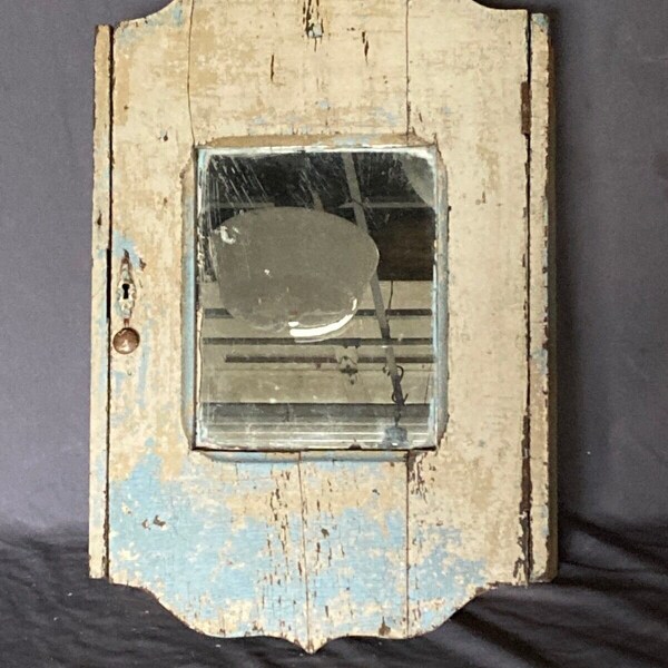 Shabby Antique Wood Medicine Cabinet Cupboard Mirror Vtg Cottage Chic 181-22E **Private listing**