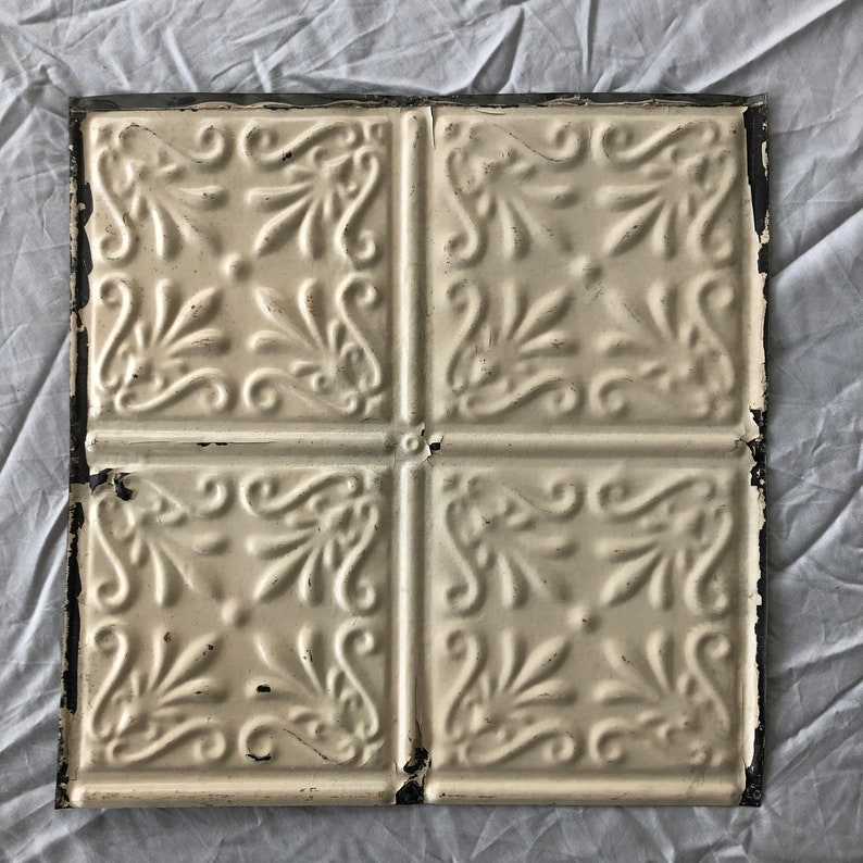 Authentic 1890 S Tin Ceiling Tile Panel Putty 12x Etsy
