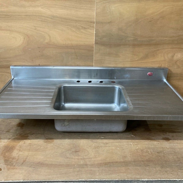 Vtg Mid Century 54" Tracy Stainless Steel Single Basin Old Kitchen Sink 243-21E *****PICK UP ONLY****