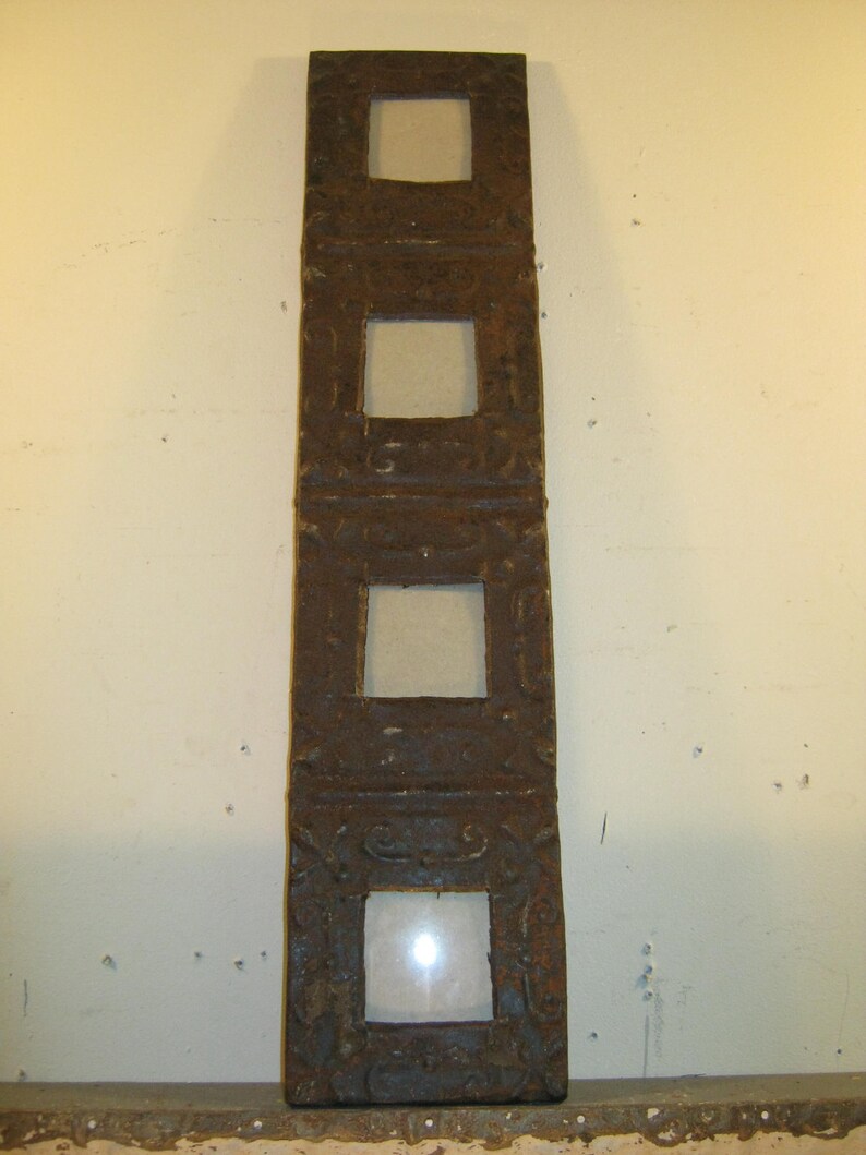Authentic Vintage Tin Ceiling Quad Four Picture Frame Etsy