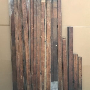 VTG Lot 400 Liner Feet Single Beaded 42&quot; Tall Pine Wainscott Wood Old 590-23B