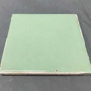 1(One) Vintage WENCZEL USA Ceramic Jadeite Green Bathroom Tile 4x4 SAMPLE 606-25B
