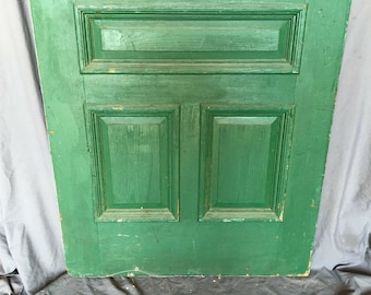 1 Antique Exterior 5 Panel 35x83 Entryway Door Vintage Old Green 446 -21B ****Pick up Only****