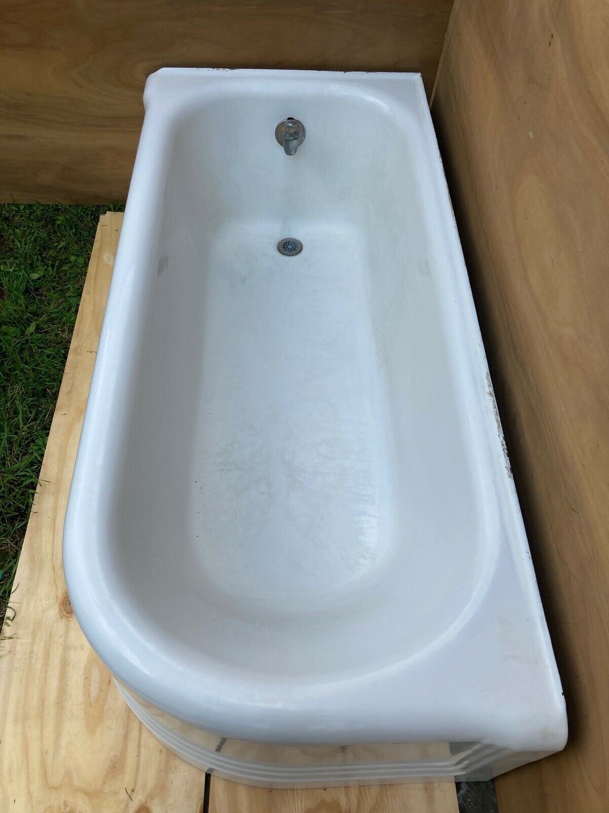 Antique 5 1/2' Cast Iron White Porcelain Alcove Tub Vtg Etsy