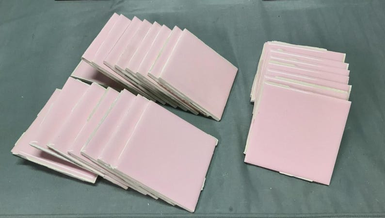VTG Lot 100 Pink STYLON Ceramic Bathroom Tiles 4