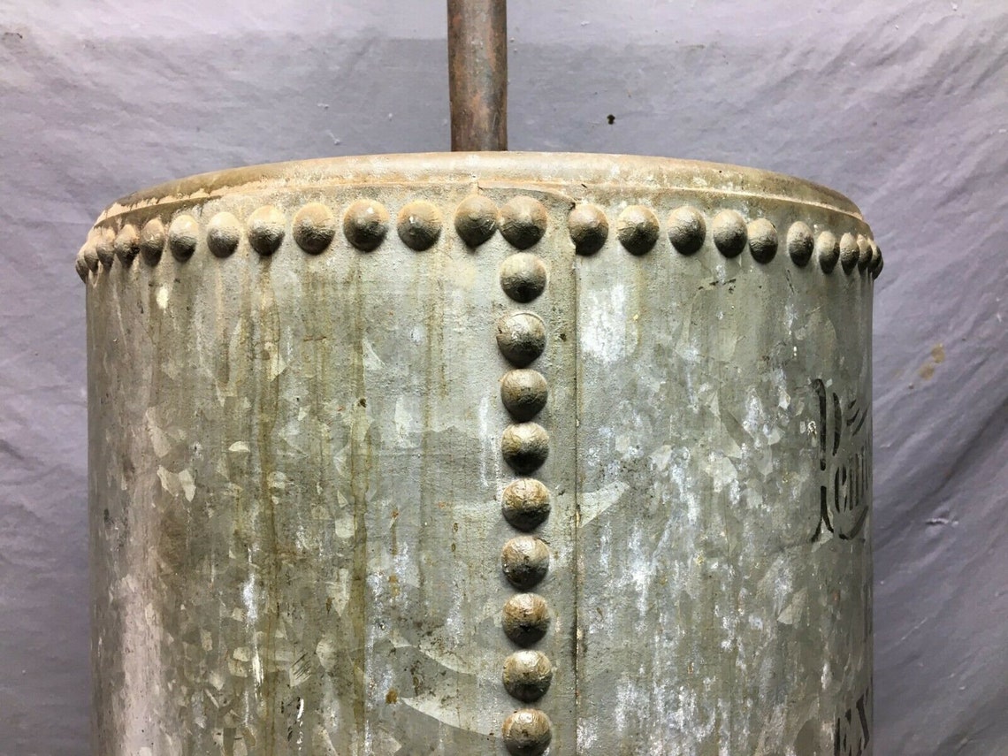 Vintage Steel Riveted Boiler Expansion Tank Industrial Etsy