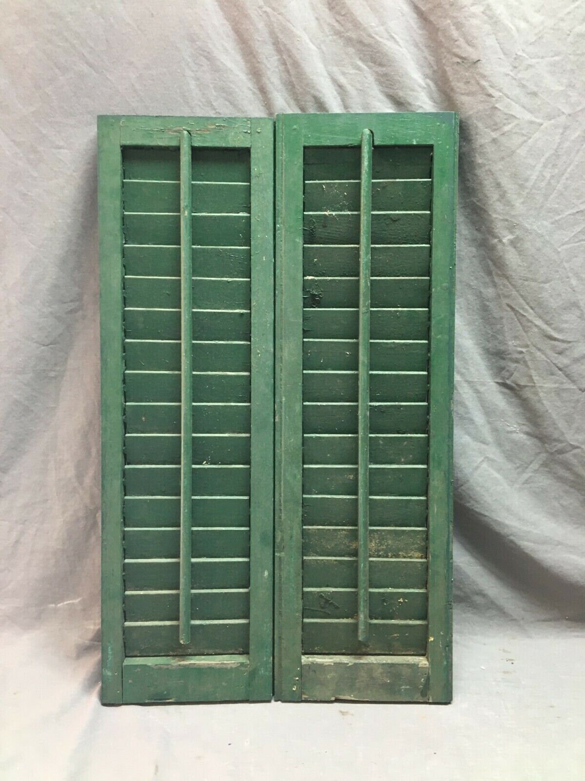 Small SINGLE Old House Window Wood Louvered Hinged Shutter 27"L x x12" W DECO 
