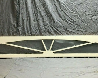 Antique Transom Arched Window 8&#39; Foot Elliptical Privacy Glass Sunburst 132-22B *** PICK UP Only***