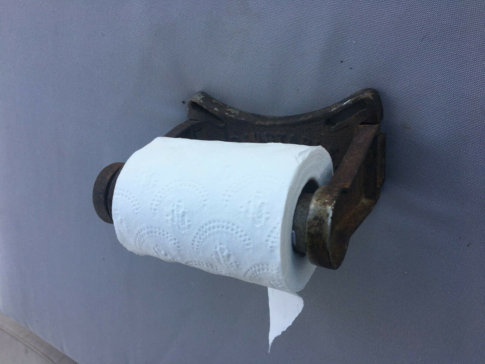 Antique Cast Iron Toilet Paper Tissue Holder Vtg Industrial Etsy UK