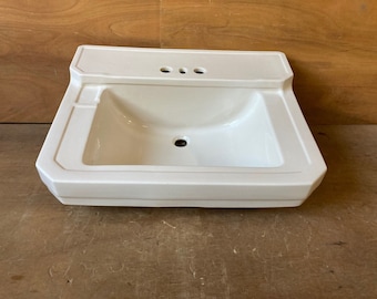 Large Vtg Mid Century Ceramic White Porcelain Bath Sink Case As Is Prop 206-22E PICK UP ONLY