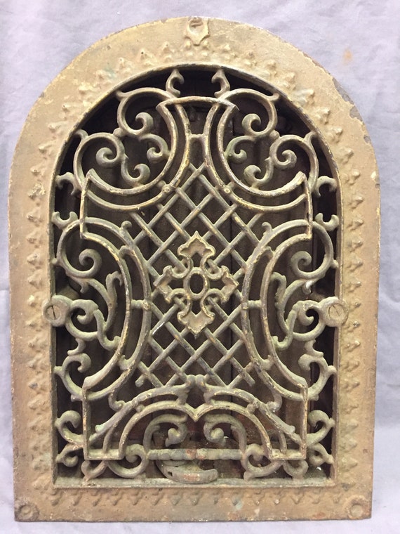 Antique Cast Iron Arch Gothic Decorative Heat Grate Floor Etsy