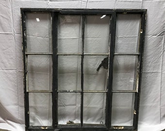 Vintage Industrial 38x40 Steel 12 Lite Casement Window Double Sidelight Old 1953-22B ***PICK UP ONLY***