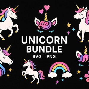 Bundle Licorne 235 Fichiers SVG + 235 PNG – Grand Pack Digital Kawaii | Design Féérique, Cricut, Sublimation, DIY
