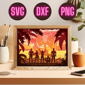 Les Aventures des Pirates en Papier : Un Voyage au Cœur de l’Imaginaire Light Box Cricut & Cameo DXF and SVG Files Paper cut light box