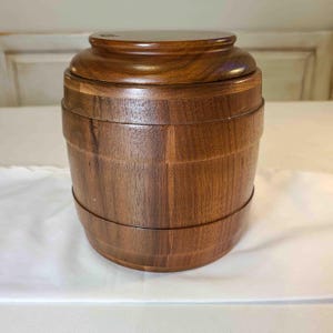 pipe tobacco humidor Walnut Wood Tobacco Humidor With Cork Lining - Barrel Style for Pipes and  Cigars - 1950s Vintage Mid-century
