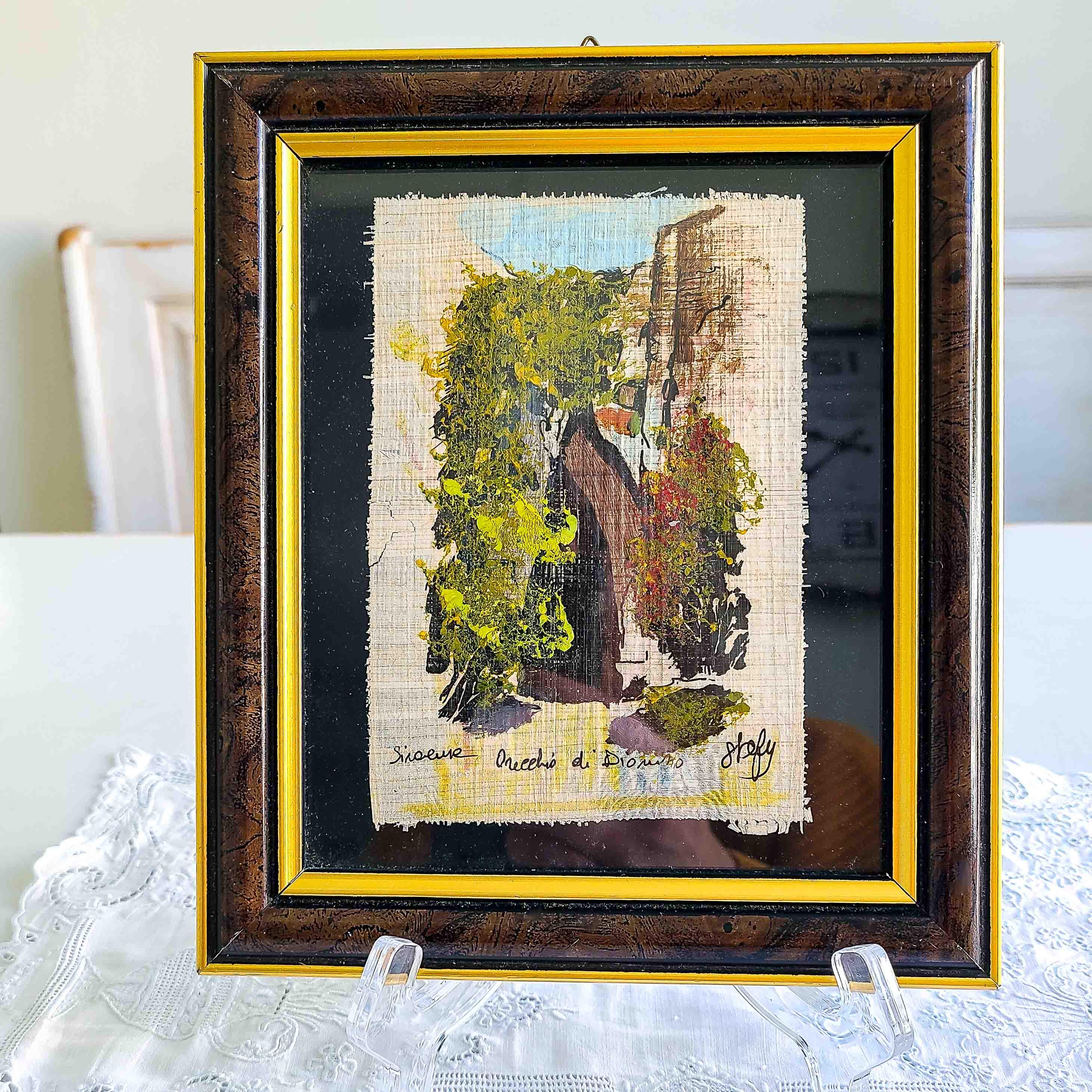 Vintage Syracuse Italy Papyrus Original Signed Oil Painting - Ear of  Dionysius - Etsy, image size:2921x2921