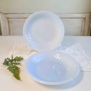Set of Two Fire King Swirl Azurite Bowls - Vintage Delphite