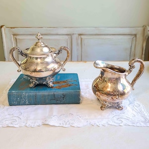 Vintage Reed & Barton Regent Sugar Bowl and Creamer Set- Silverplate
