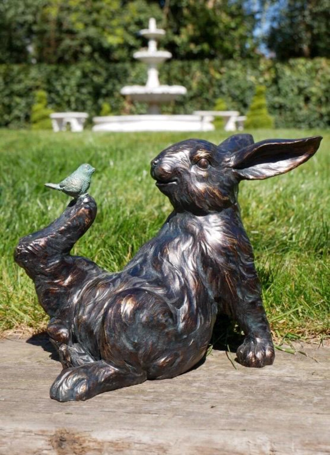 Range Rabbit Ornament Rabbit and Bird Friends Garden Ornament Sculpture Outdoor - Etsy