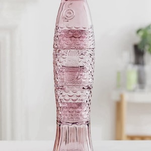 Blush Pink Glass Stacking Fish Drinking Glasses Set Of 4 Retro Home Decor