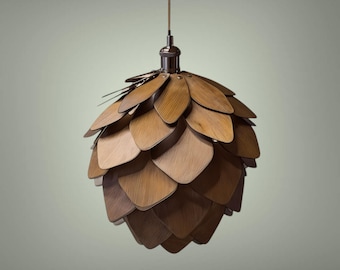 手作りの尖った松ぼっくりライト - ペンダントライト - シャンデリア