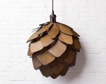 手作りの尖った松ぼっくりライト - ペンダントライト - シャンデリア