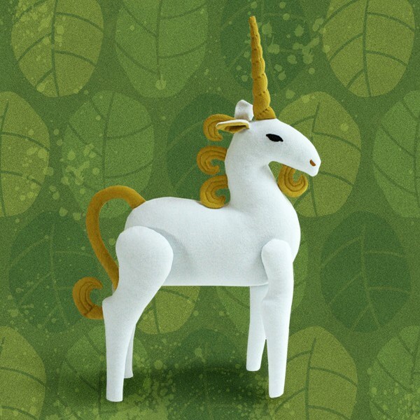 Unicorn Plush Jointed Soft Sculpture - Made To Order