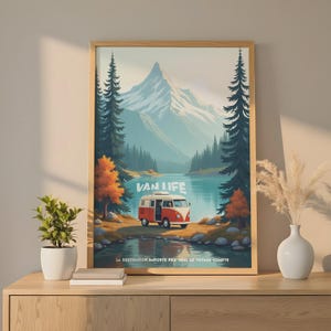 Tableau Déco Van Life Sur Verre Acrylique 30x45 Cm - Made In France, Impression HD, Prêt à Accrocher