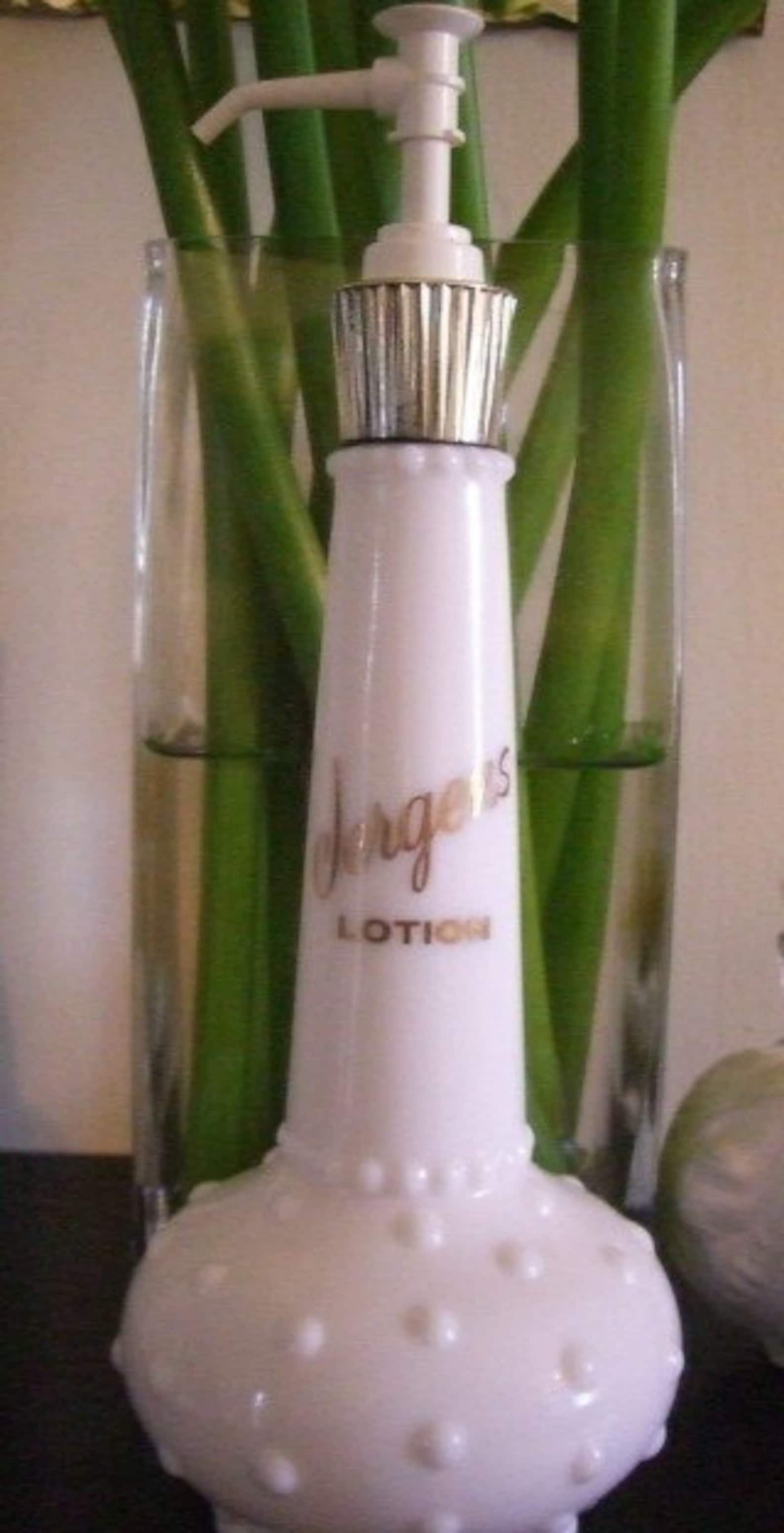 Vintage Milk Glass Jergens Lotion Bottle Etsy