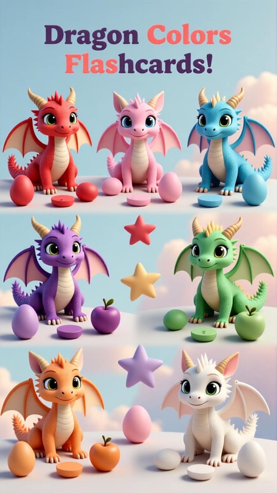 Dragon Flash Card.pdf Dragon Color Flashcards for Toddlers & Preschoolers | Printable Color ...