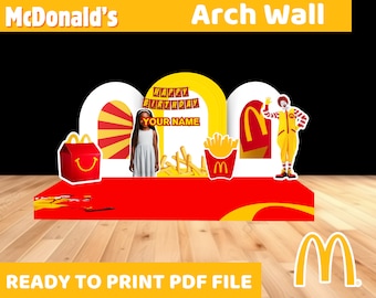 McDonalds Theme | Arch Wall | Printable | Digital Instant Download | Editable | Party Template