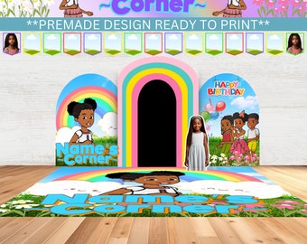 Gracie’s Corner | Arch Wall | Printable | Instant Download | Ready To Print | Party Backdrop Template |