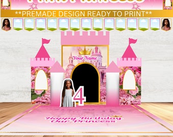 Pink Princess | Arch Wall | Printable | Digital Instant Download | Editable | Party Template
