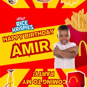 McDonalds  | Rice Krispie Label | Printable | Digital Instant Download | Editable | Party Favor Template