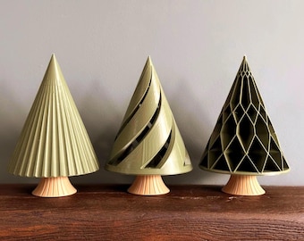 3D Printed Christmas Tree Ornament – Modern Green Holiday Decor