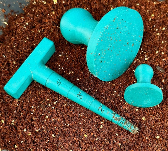 Seed Starting Tool Set: 3D Printed Tamper & Dibber