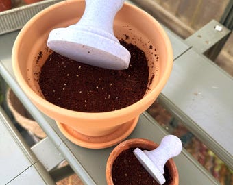 3D Printed Circular Potting Tamper Set: Custom Color Gardening Tool
