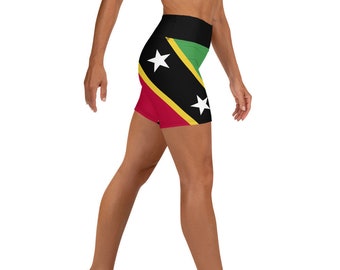 St, Kitts Queen Caribbean Island Girl - Shorts Atléticos - Island Life, St. Kitts y Nevis Flag para Kittians &Nevisians Yoga Bike Shorts