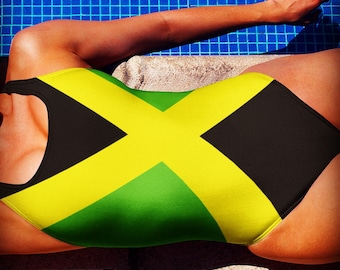 Jamaican Queen Caribbean Island Girl - Traje de baño de una pieza - Island Life, Bandera de Jamaica Para el traje de baño del orgullo jamaiquino