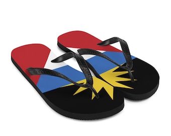 Antigua Neves Caribbean Island Thong Sandal - Adult Antigua Flip Flops - Island Life, Antigua Flag For Antiguan Pride Flip-Flops